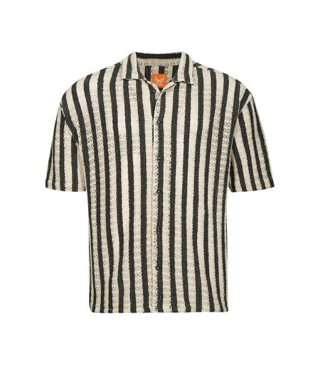 Chemisette beige/noir rayures homme kaporal troy - l