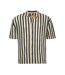 Chemisette beige/noir rayures homme kaporal troy - l-1