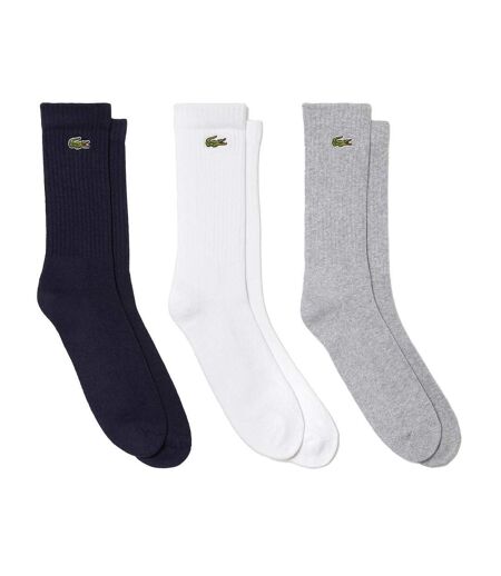 X3 paires de chaussettes blanc/gris/noir homme lacoste ra4182 - 35/38