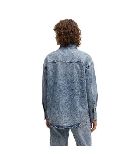 Chemise Manches Longues Femme Bleu Foncé Boss