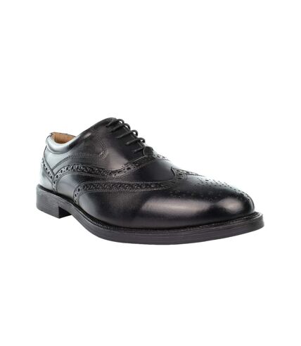 Grafters Mens Leather Lace Up Brogues (Black) - UTDF2375