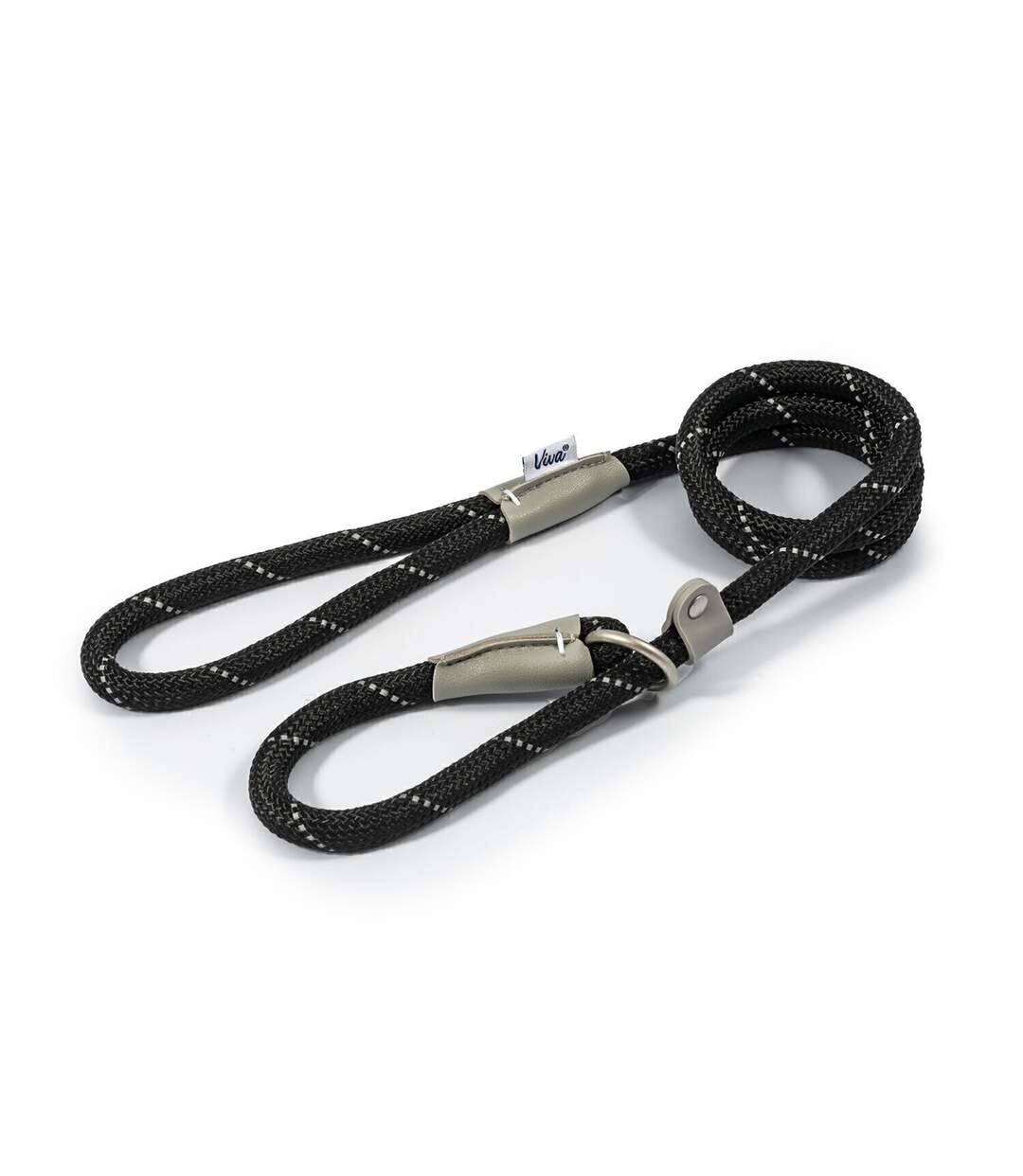 Viva reflective dog slip lead 1.5m x 12mm black Ancol-1