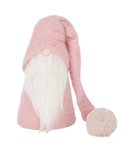 Père-Noël Gnome Déco Hiver 44cm Rose Clair