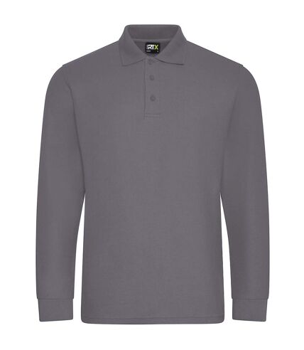 PRORTX Mens Long-Sleeved Polo Shirt (Solid Grey) - UTRW7912