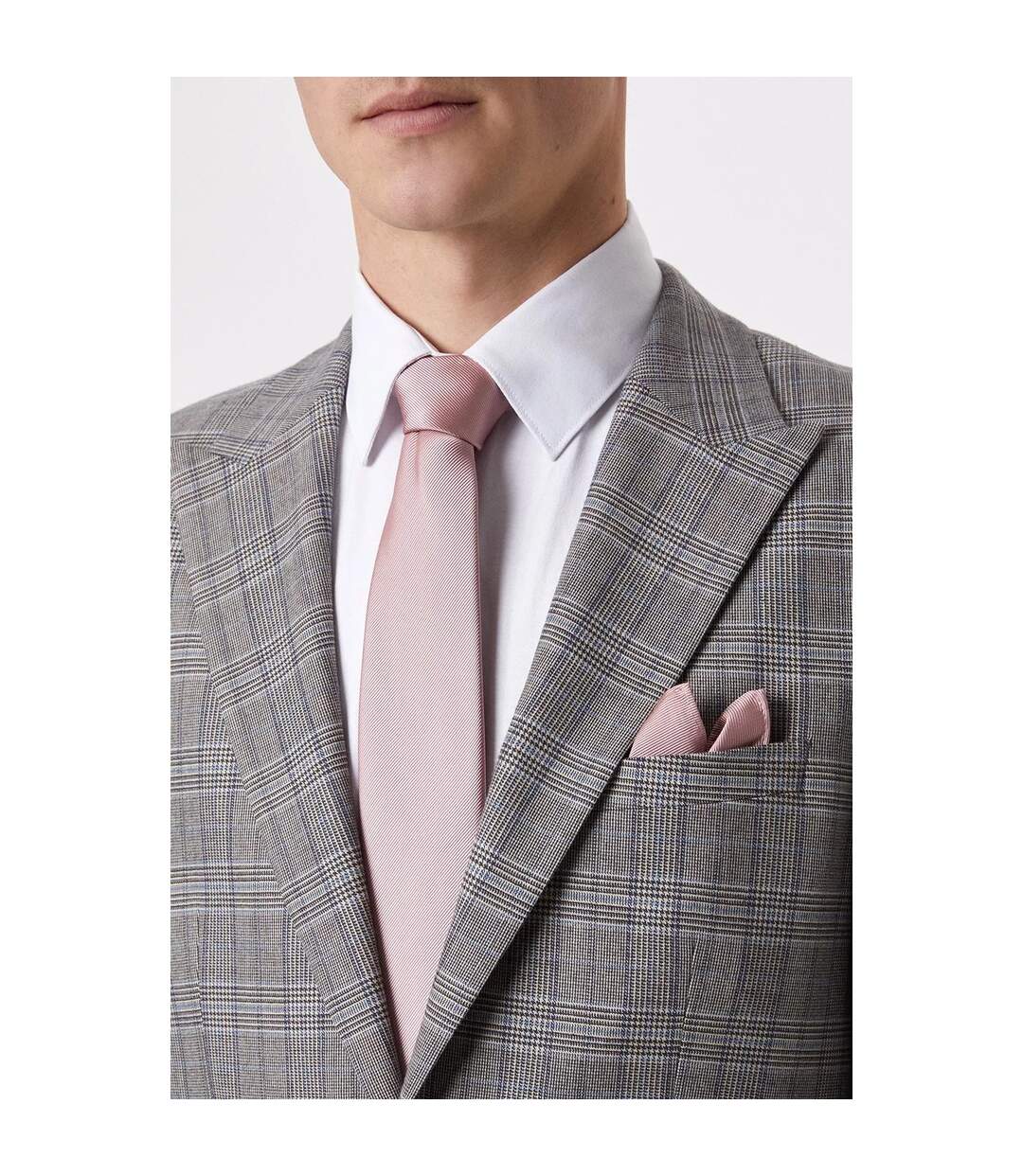 Burton Mens Slim Tie & Pocket Square Set (Dusty Pink) (One Size)