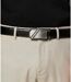 Ceinture en cuir de vachette noir pour homme - Sangle ajustable moderne-2