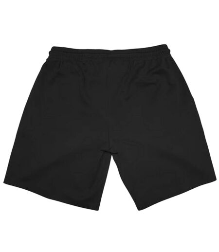 Mens Fleece Embroidered Logo Shorts Black Aquascutum