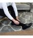 12 Pair Mens 100% Egyptian Cotton Luxury Seamless Mid Calf Black Socks-4