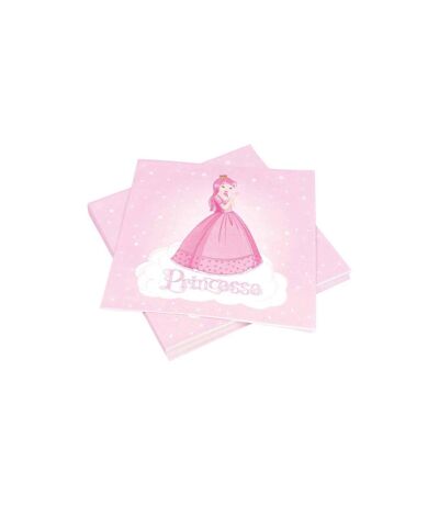 Lot de 20 Serviettes en Papier Princesse 33x33cm Rose