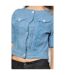 Veste femme manches 3/4 de couleur bleu col rond