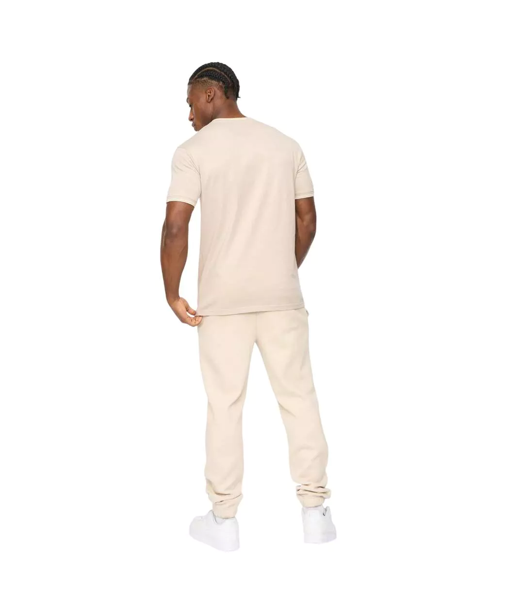 Mens Preece T-shirt Light Stone Crosshatch-3