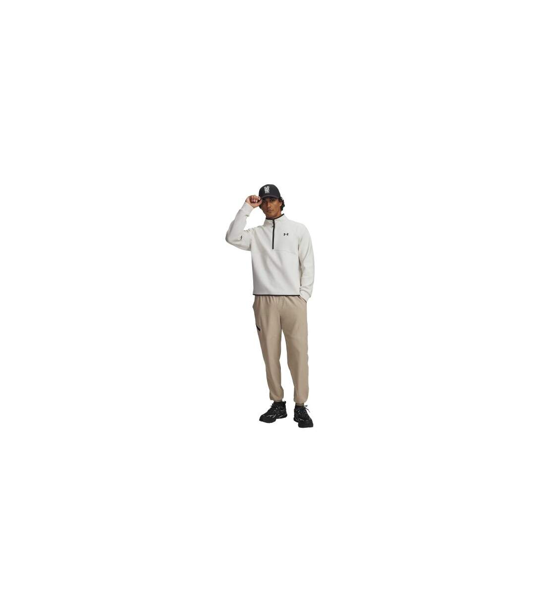 Mens Unstoppable Woven Joggers Beige Black Under Armour-1