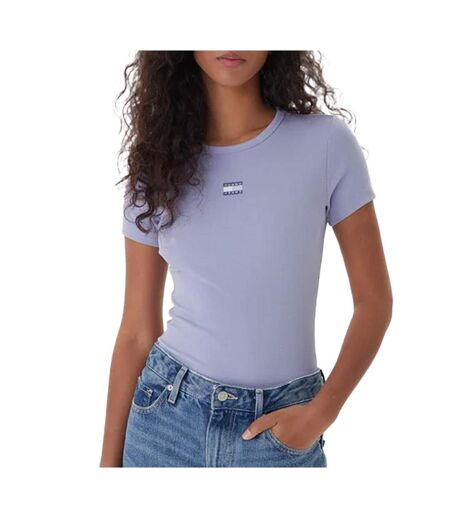 T-Shirt violet femme tommy hilfiger badge dw0dw17881