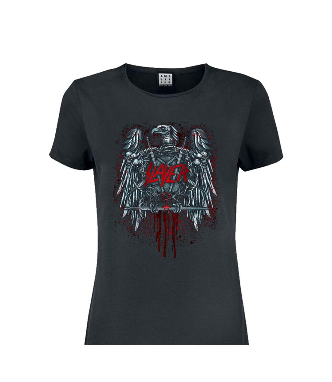 Womens/ladies ammunition eagle slayer t-shirt dress charcoal Amplified-2