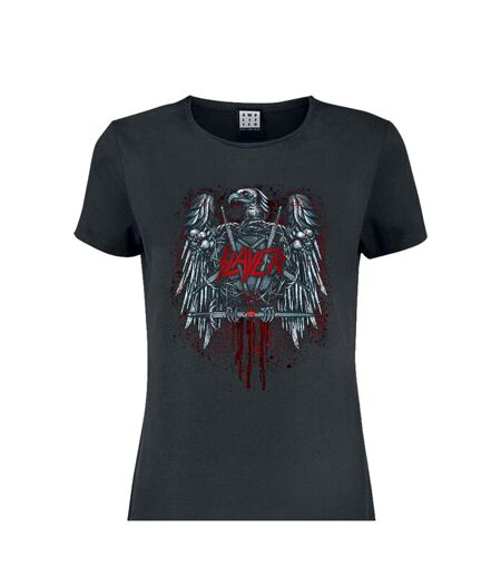 Womens/ladies ammunition eagle slayer t-shirt dress charcoal Amplified