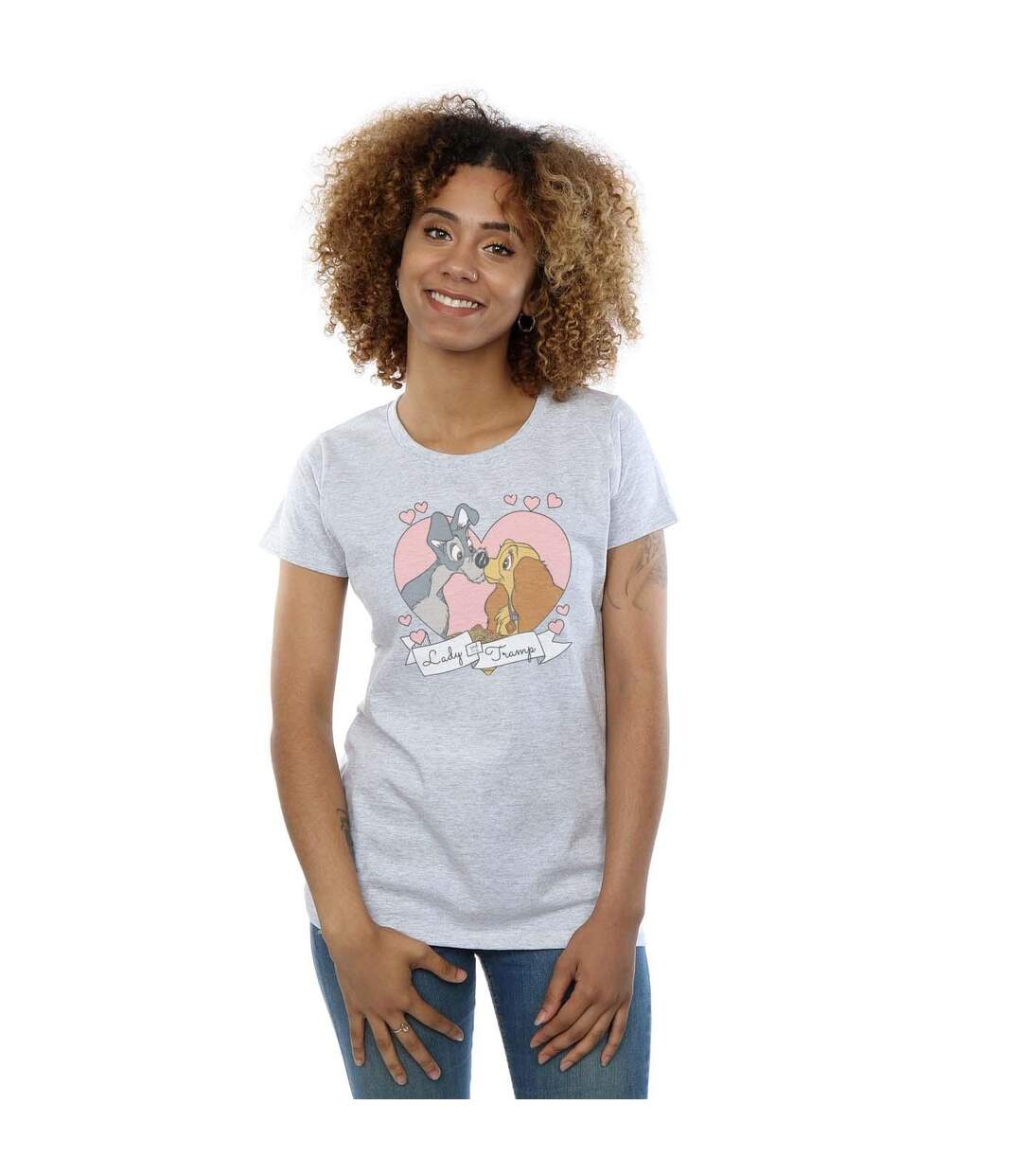 Disney - T-shirt LADY AND THE TRAMP LOVE - Femme (Gris chiné) - UTBI14921-2