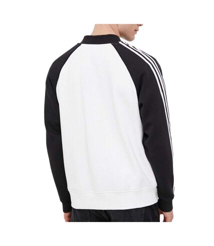 Veste Blanche/Noir Homme Adidas Fleece - XS