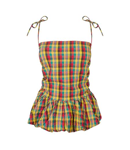 Débardeur Motif/style Motif Écossais Sabrina Femme Rouge Vert AmyLynn