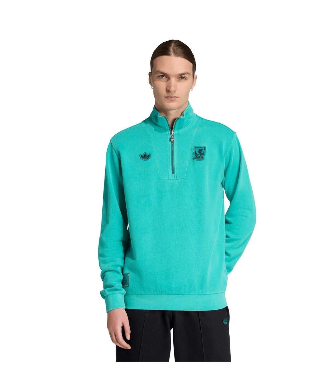 Haut Motif/style Liverpool Fc Terrace Icons Homme Vert Adidas-1