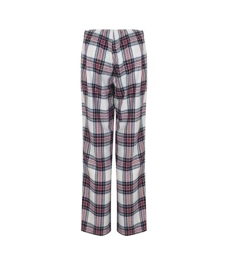 Skinnifit Womens/Ladies Tartan Lounge Pants (White/Pink Check) - UTRW6025