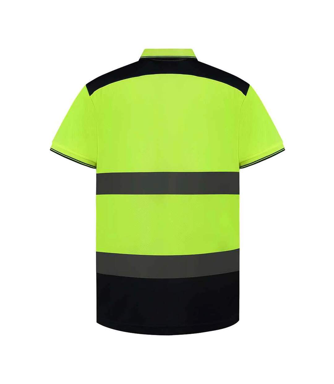 Polo Adulte Jaune Fluo Bleu Marine Yoko-2