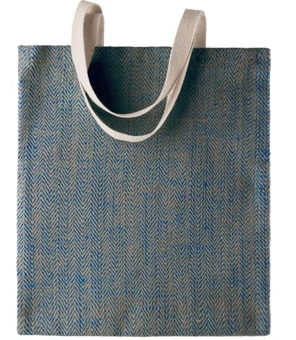 sac en toile de jute teint - KI0226 - bleu et naturel