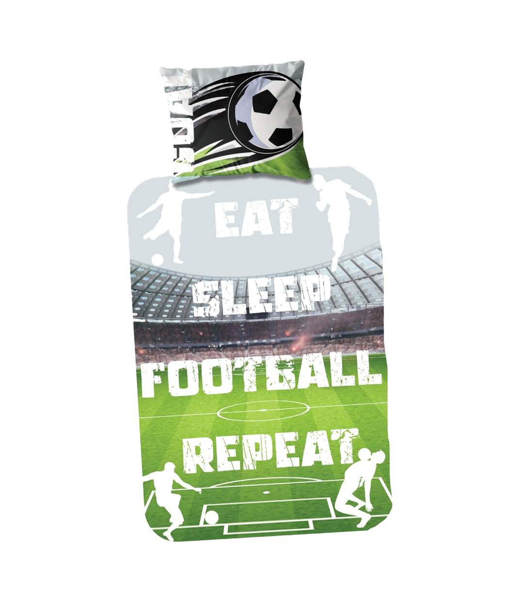 Its Coming Home Eat Sleep Football Repeat Panel Duvet Set Multicoloured K Collection-1