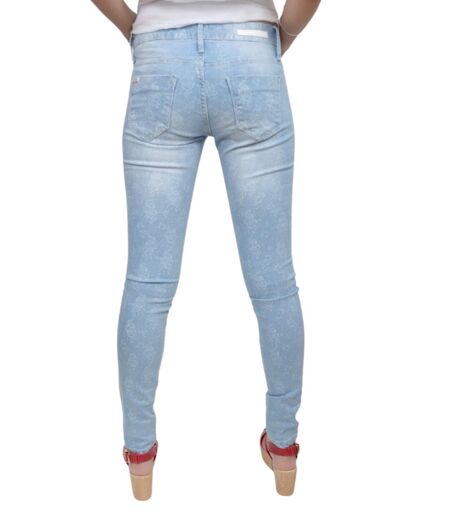 Jean Femme Coupe Skinny Taille Moyenne Bleu Clair