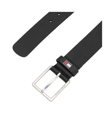 Ceinture noire homme tommy hilfiger flag leather 4.0 - t 100