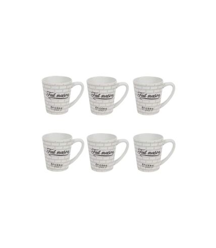 Lot de 6 Mugs en Porcelaine Brooklyn 30cl Blanc