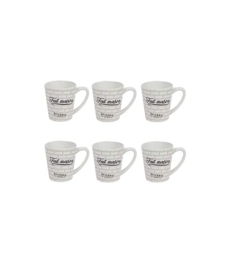 Lot de 6 Mugs en Porcelaine Brooklyn 30cl Blanc