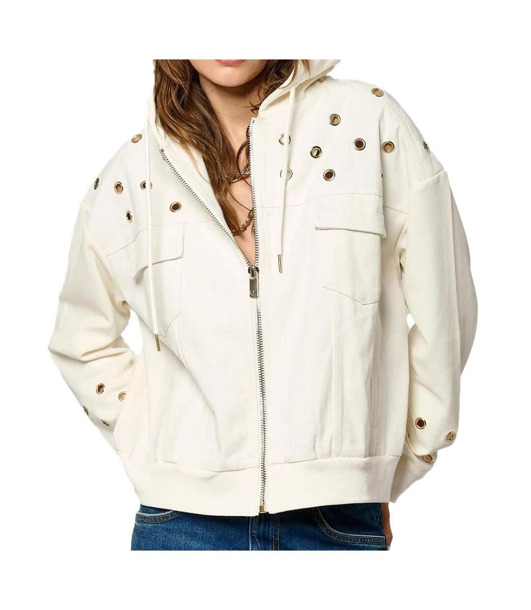 Veste blanche femme kaporal moka-1