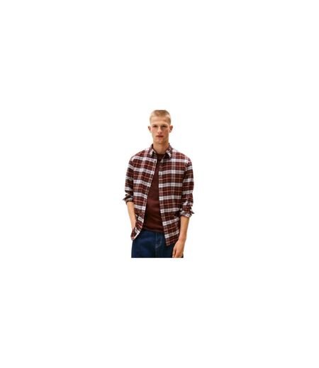 Mens Checked Flannel Long-sleeved Shirt Brown Tommy Jeans