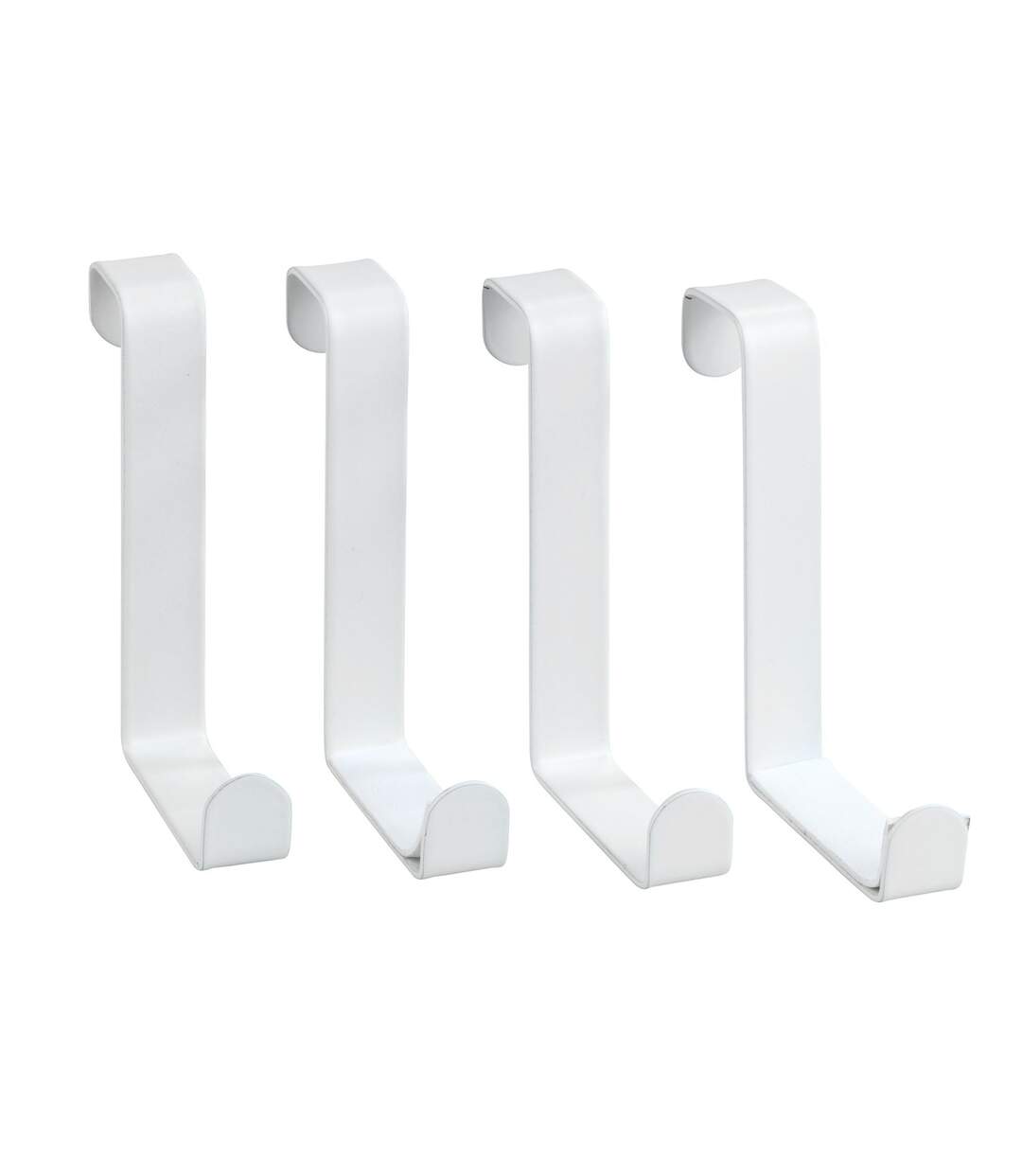 Lot 2x 4 Crochets accroche-serviettes de porte Celano - Blanc-1