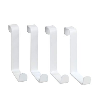 Lot 2x 4 Crochets accroche-serviettes de porte Celano - Blanc