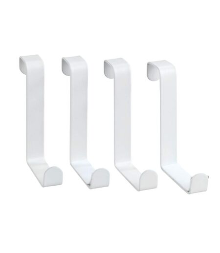 Lot 2x 4 Crochets accroche-serviettes de porte Celano - Blanc