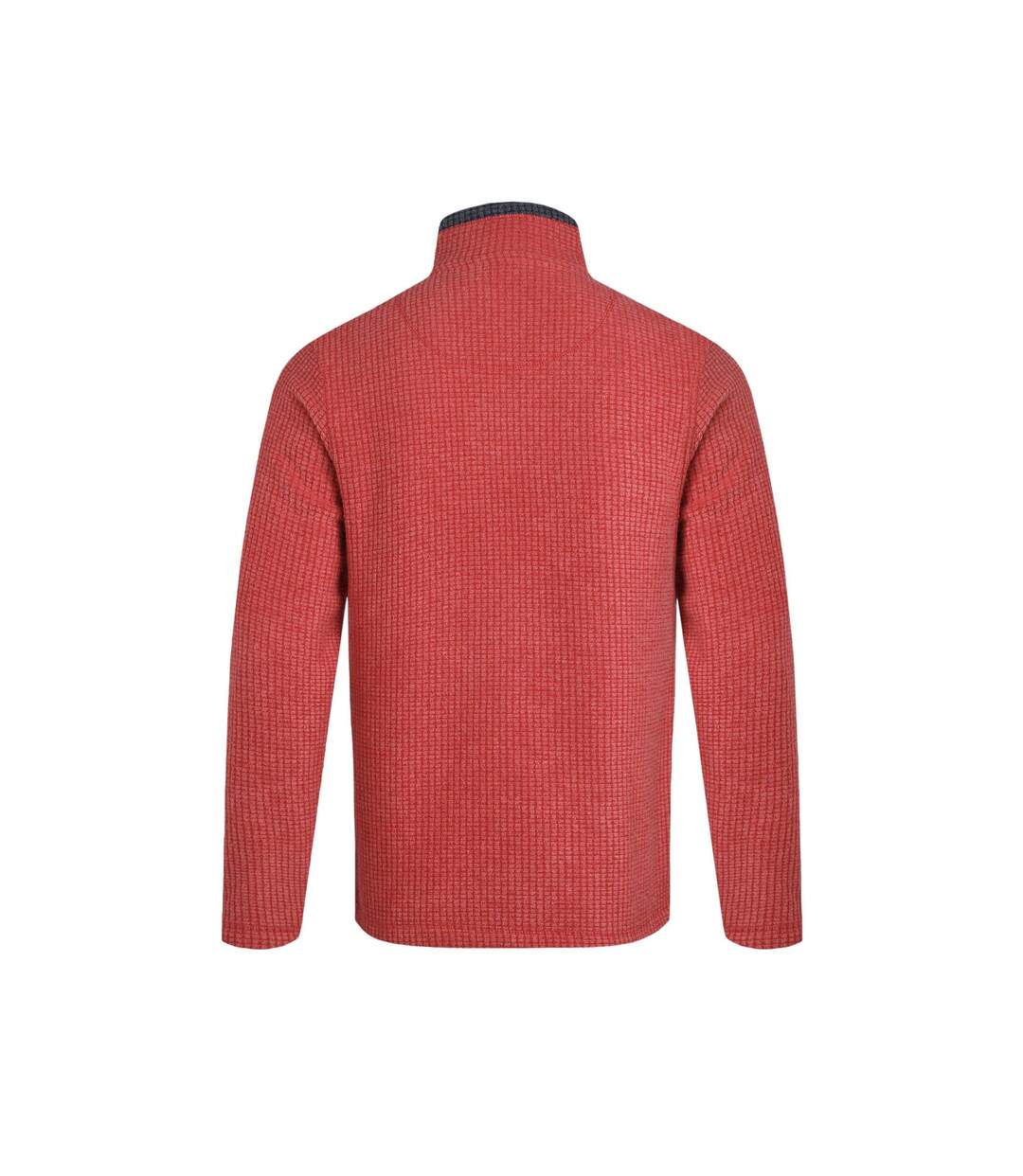 Mens newark grid eco friendly quarter zip fleece top barberry red marl Weird Fish-2