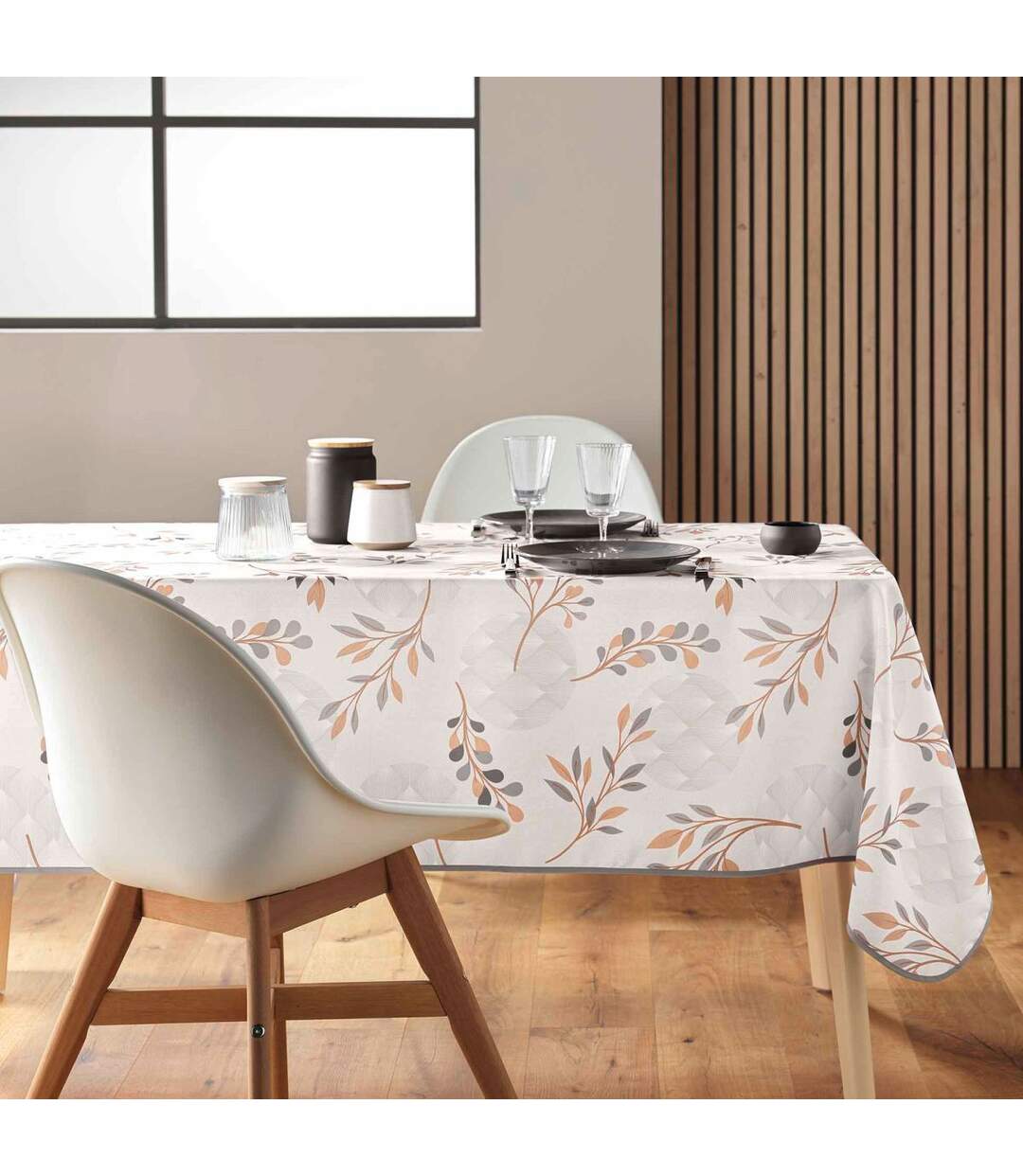 Nappe Antitache Imprimé Manola 150x240cm Naturel-4