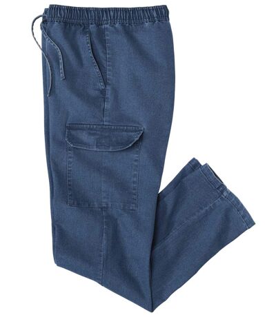 Wygodne, jeansowe spodnie-bojówki