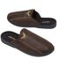 Men's Brown Fleece-Lined Slippers