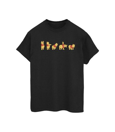 Disney Womens/Ladies Winnie The Pooh Stretching Cotton Boyfriend T-Shirt (Noir) - UTBI47464