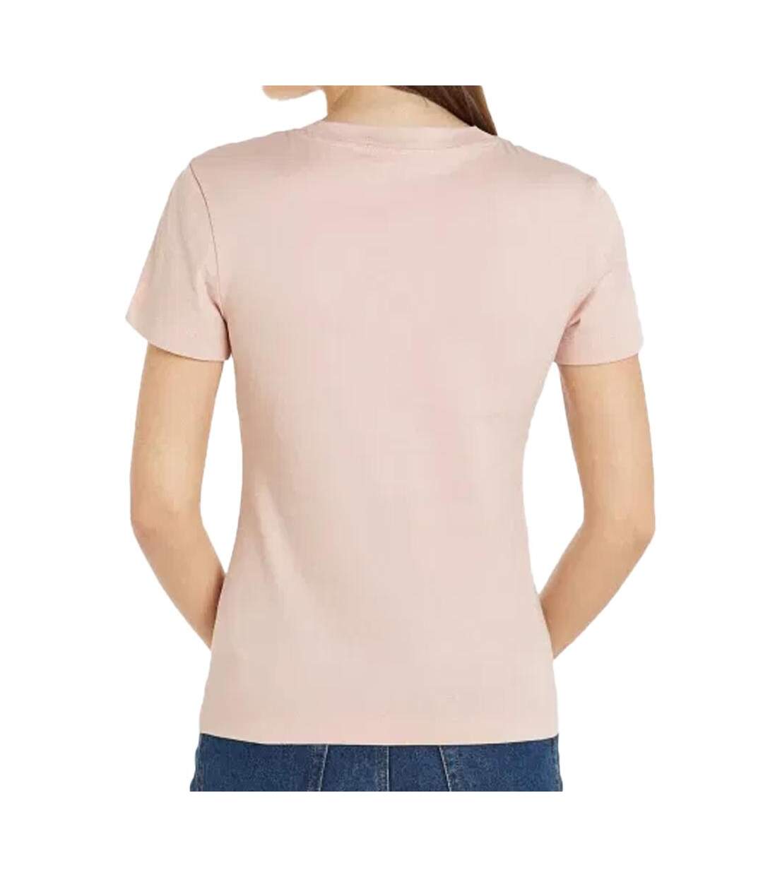 T-shirt Rose Femme Calvin Klein Jeans Monologo Slim - L-2