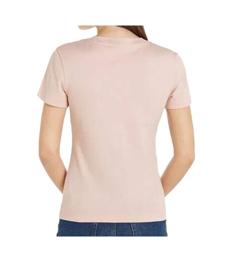 T-shirt Rose Femme Calvin Klein Jeans Monologo Slim - L