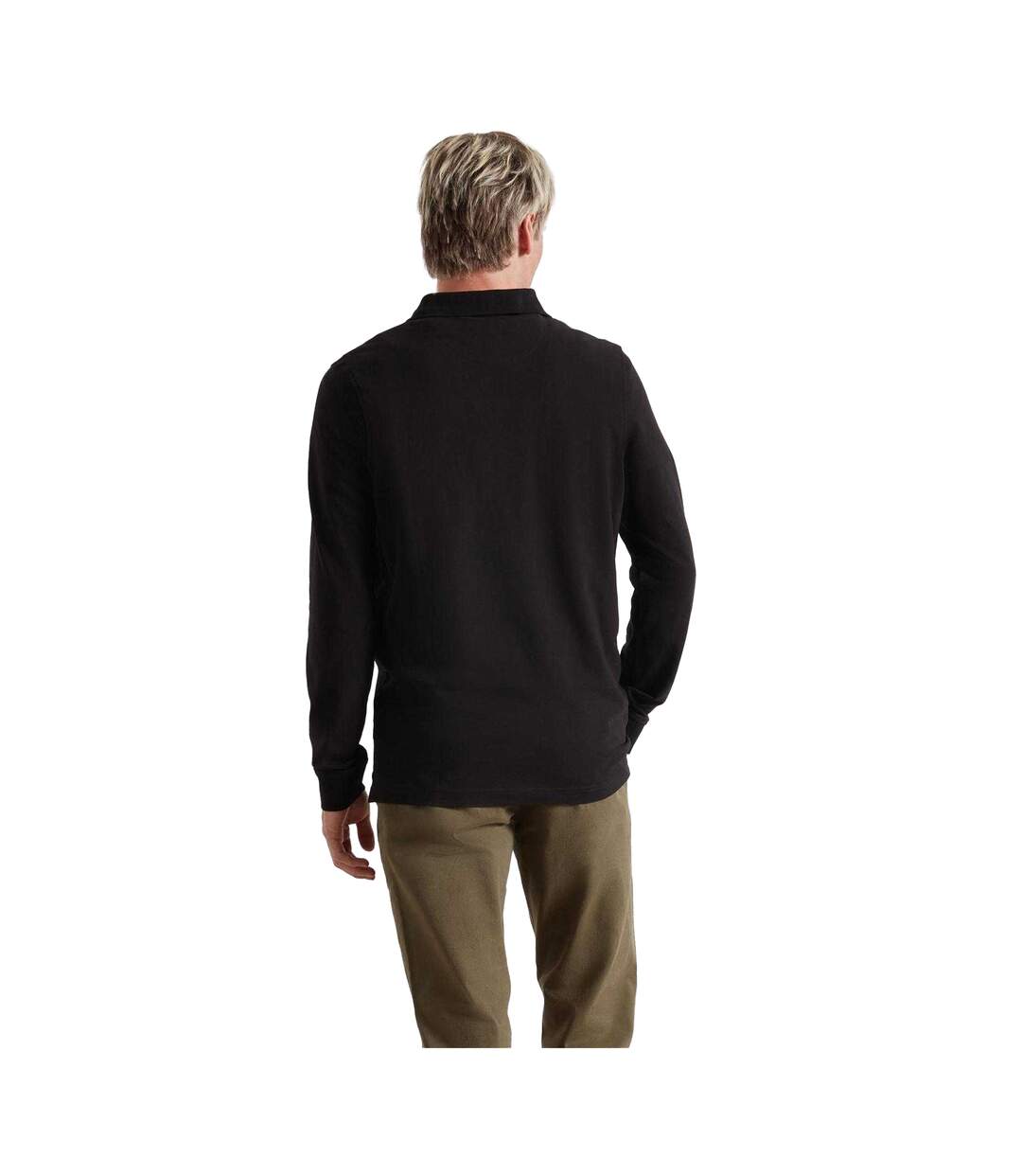 Polo Manches Longues Homme Noir Farah-3