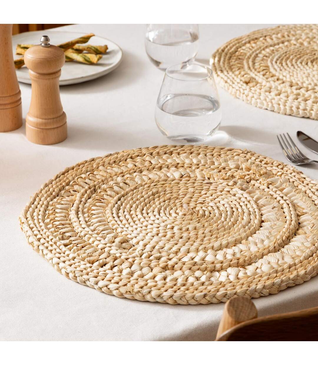 Set de Table Tressé Soleya 38cm Beige-3