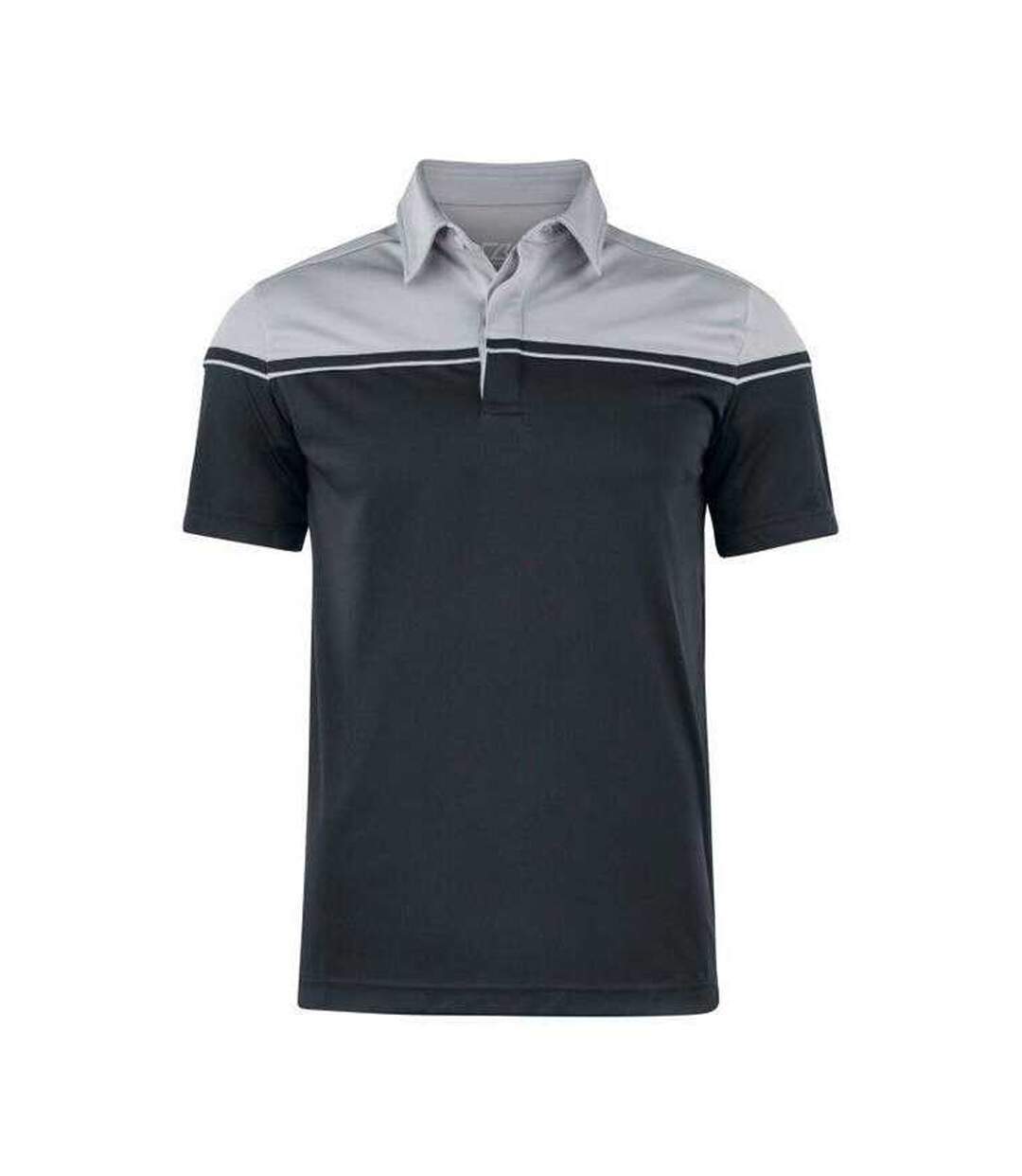 Mens Seabeck Colour Block Polo Shirt Black Light Grey Cutter & Buck-1