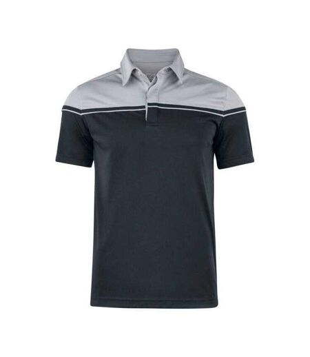 Mens Seabeck Colour Block Polo Shirt Black Light Grey Cutter & Buck