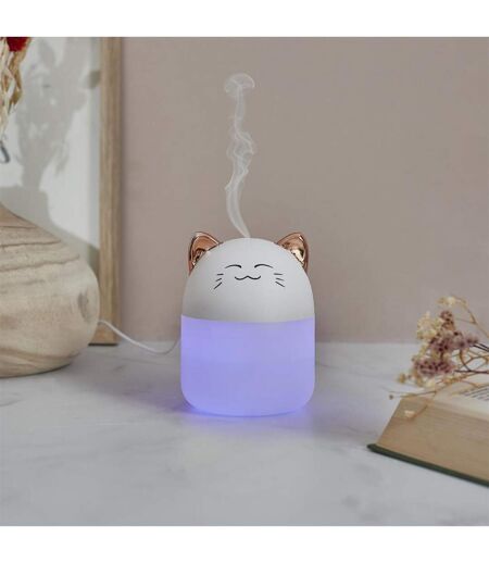Diffuseur de Parfum LED Chat 200ml Blanc