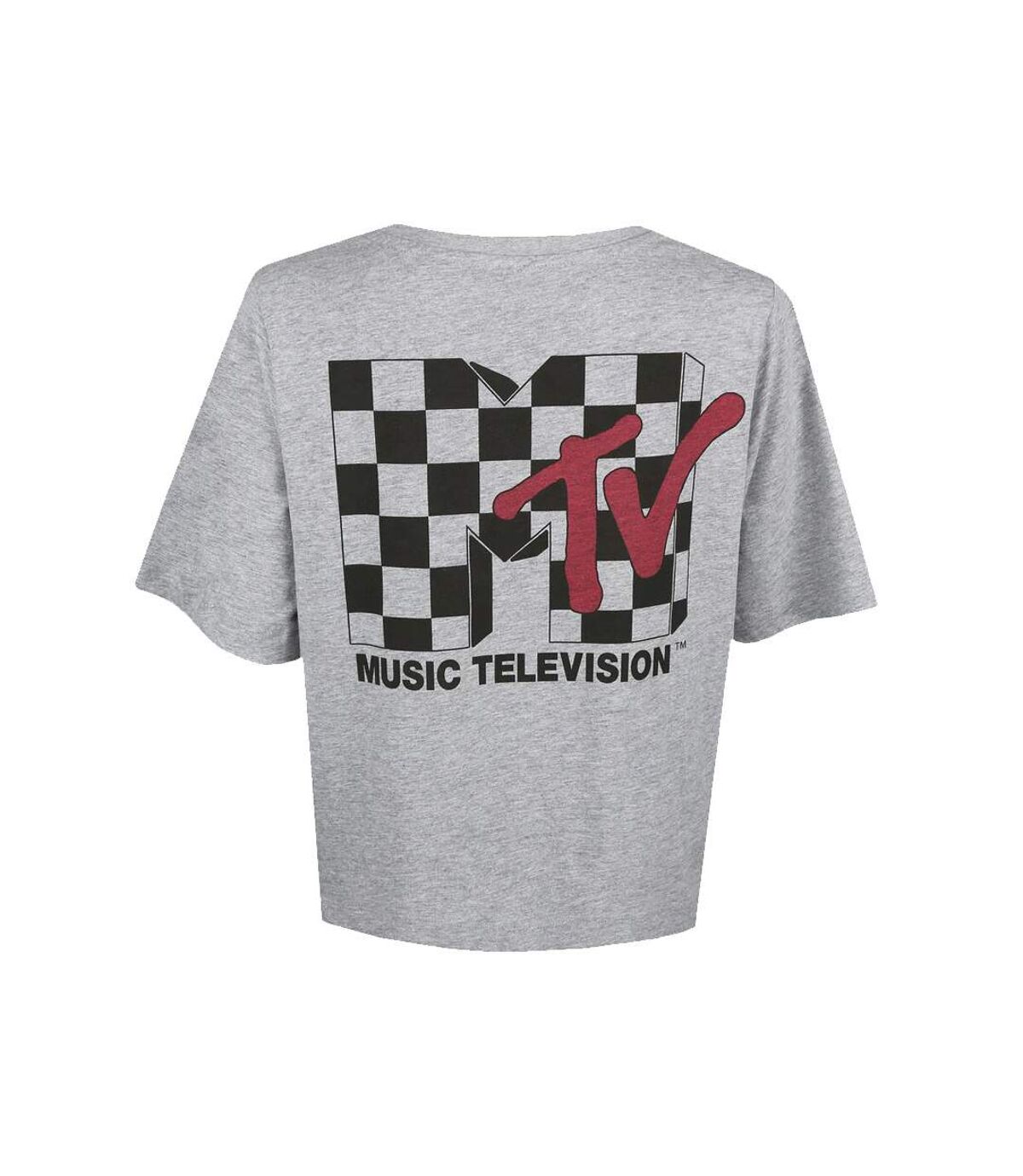 MTV Womens/Ladies Logo Boxy Crop T-Shirt (Gray)