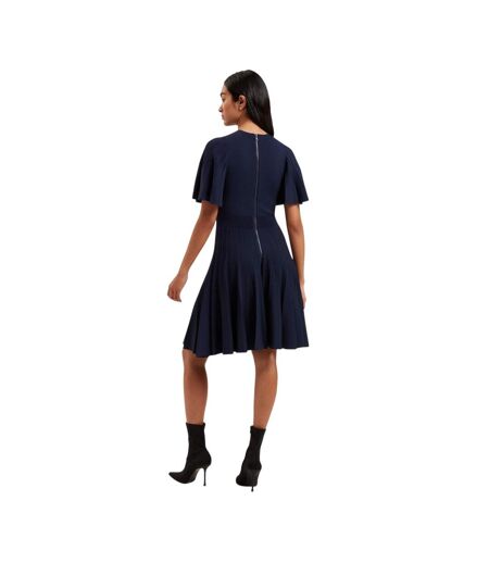 Robe Patineuse Manches Volantées Femme Bleu Marine Ted Baker